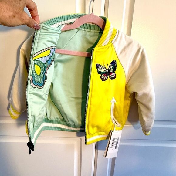 NWT Stella  McCartney Kids Reversible Butterfly Bomber Jacket.  Size 2 - Picture 7 of 15